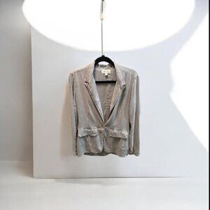 Cloth & Stone Blazer Medium Gray Lightweight Tencel Jacket Anthropologie